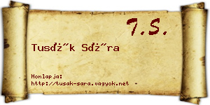 Tusák Sára névjegykártya